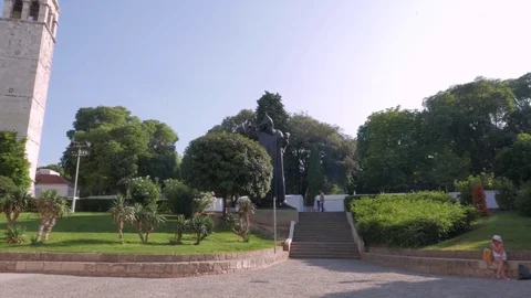 Statue of bishop Gregory of Nin, Giardin Park, Split, Croatia Stock Footage 83766836