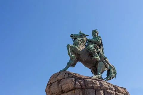 Statue of Bogdan Khmelnitsky in Kiev 스톡 사진
