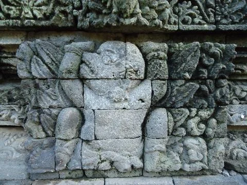 Statue in borobudur temple Stock Photos