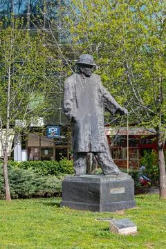 Statue Branislav Nusic Stock Photos
