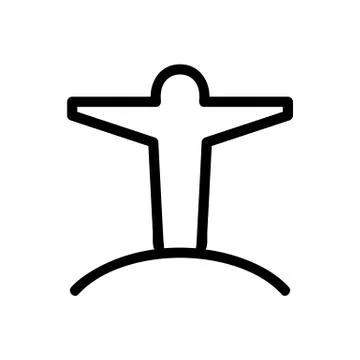 Statue of Brazil icon vector. Isolated contour symbol illustration Stock Illustration