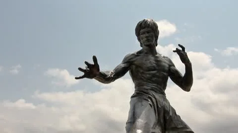 Statue of Bruce Lee Stock Footage 10897090