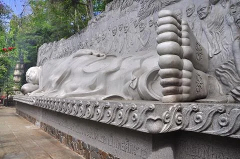 Statue of Buddha is lying to the nirvana Stock Photos