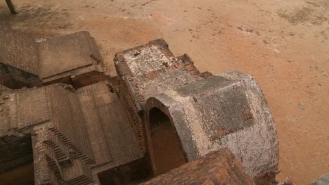 Statue of buddha under an arch in a temple Stock Footage 112698001