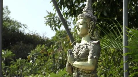 Statue of Buddhist Angel Stock Footage 83515312