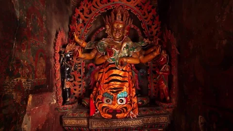 Statue of the Buddhist God Stock Footage 78185667