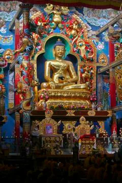 Statue in Buddhist Temple Stock Photos