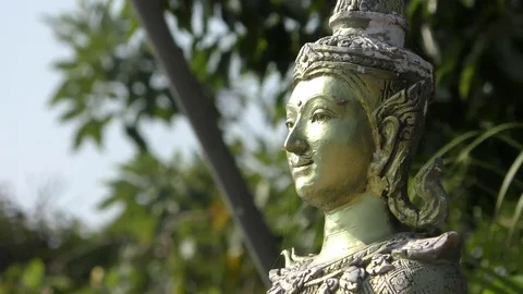 Statue of buddish angel Stock Footage 83513580