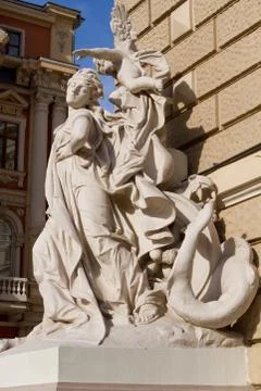 Statue of a building of an opera odessa Stock Photos