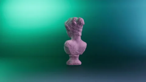 Statue, bust, silhouette. Loop animation. Stockbeeldmateriaal 194478949