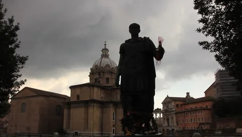 Statue of Caesar in Rome Stock Footage 2322174