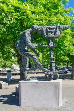 Statue of a camera man Stock Photos