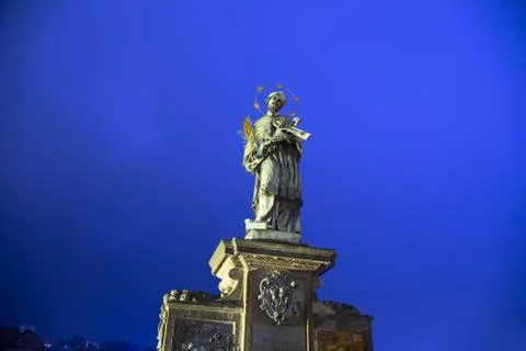 Statue on the Charles Bridge,Prague Stock Photos