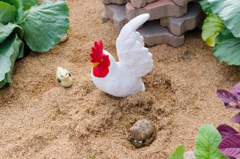 Statue of chickens Stock Photos
