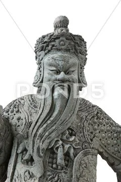 Statue china in emerald buddha bangkok thailand isolated on white background Stock Photos