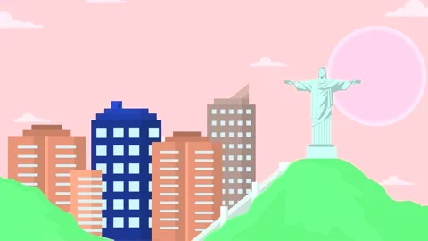 Statue of Christ in Rio de Janeiro Stock Footage 134559590