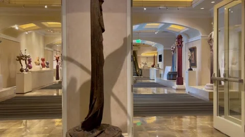 Statue Cirque du Soleil Artists at Bellagio Las Vegas Video stock 296350871