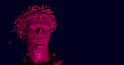Statue classical with digital glitch. NFT technologies art concept Stock Footage 219414426