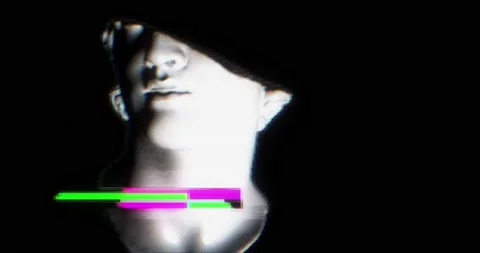 Statue classical with digital glitch. NFT technologies art concept Stock Footage 219415511