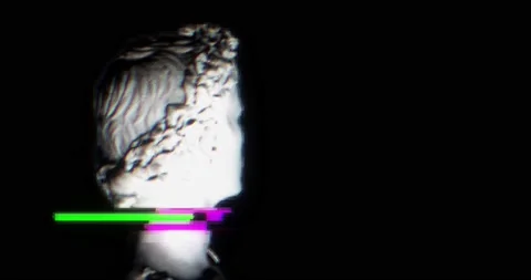 Statue classical with digital glitch.Digital cultural heritage Stock Footage 219415775