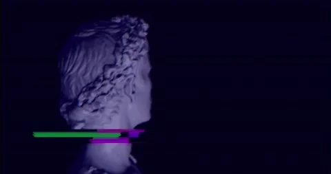 Statue classical with digital glitch.Digital cultural heritage Stock Footage 219415811