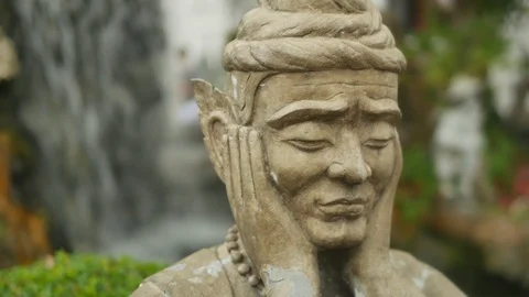 Statue close-up, Asia Stock Footage 93381586