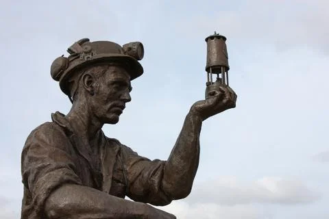 Statue of a Coal Miner. Stock Photos