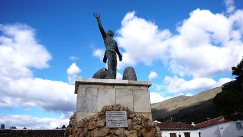 Statue in Colonial Town [Timelapse] Stock Footage 88315405