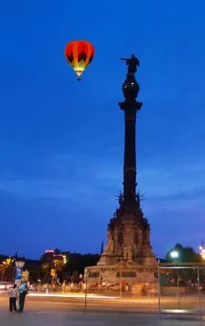 A Statue of Columbus Stock Photos