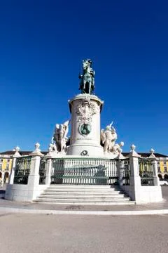 Statue of commerce square Stock Photos