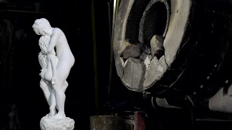 Statue completed on a turntable Video stock 63547702