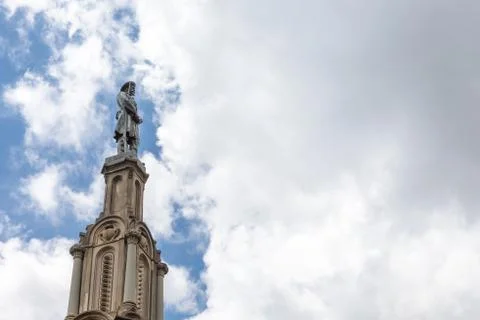 Statue of Confederate Soldier Looking at Copy Space Foto stock