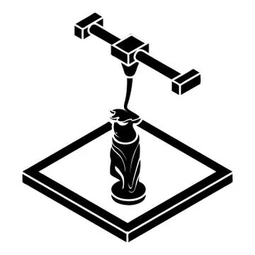 Statue d printing icon, simple style Stock Illustration