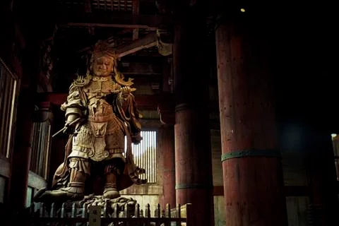 Statue in the daibutsu-den Stock Photos