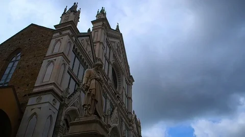 Statue of Dante, Florence Stock Footage 81102339