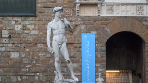 The Statue of David (copy) Florence Stock Footage 88171521