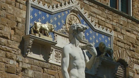 Statue of David by Michelangelo, Florence Stock Footage 74810632