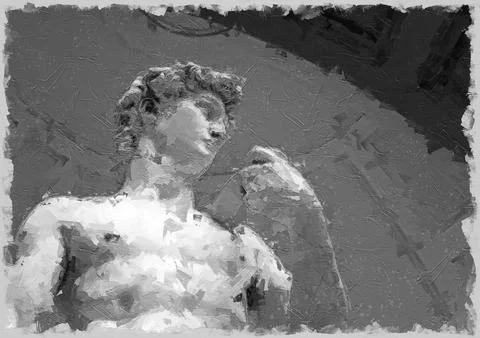 Statue of David in white marble Stock Illustration