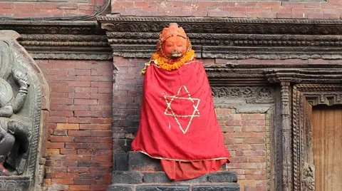 The statue of the deity Stock Footage 58572203