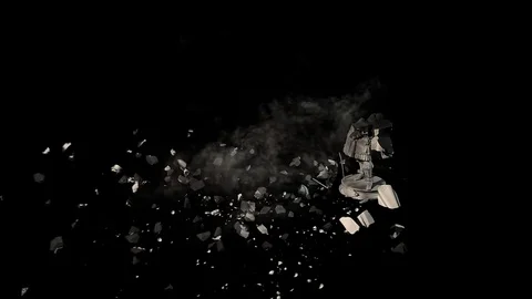 Statue Destruction Stock Footage 72632448