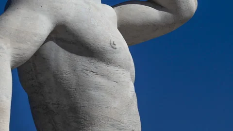 Statue of a discus thrower, Stadio dei Marmi, Rome Stock Footage 152388716