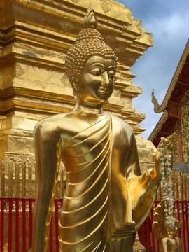 Statue in doi sutep temple Stock Photos