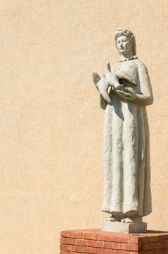 Statue with dove Stock Photos