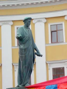 Statue of the Duc de Richelieu in Odesa Stock Photos
