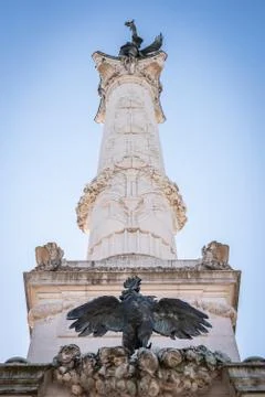 Statue with the eagle of the column of the Place des Quinconces Stock Photos