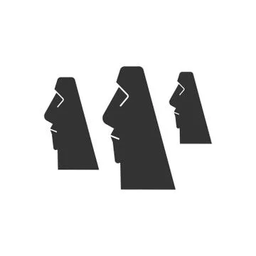 A statue of Easter Island. Vector illustration in flat style. EPS 10. Illustrazione stock