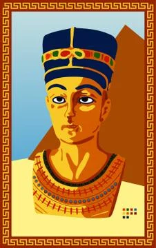 Statue of Egyptian Pharaoh Stock Illustration