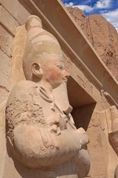 The Statue in Egyptian temple Stock Photos