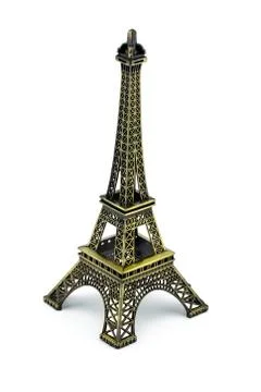 Statue of eiffel tower isolated on white background Foto stock