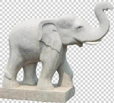 The statue of an elephant isolated Stock Photos